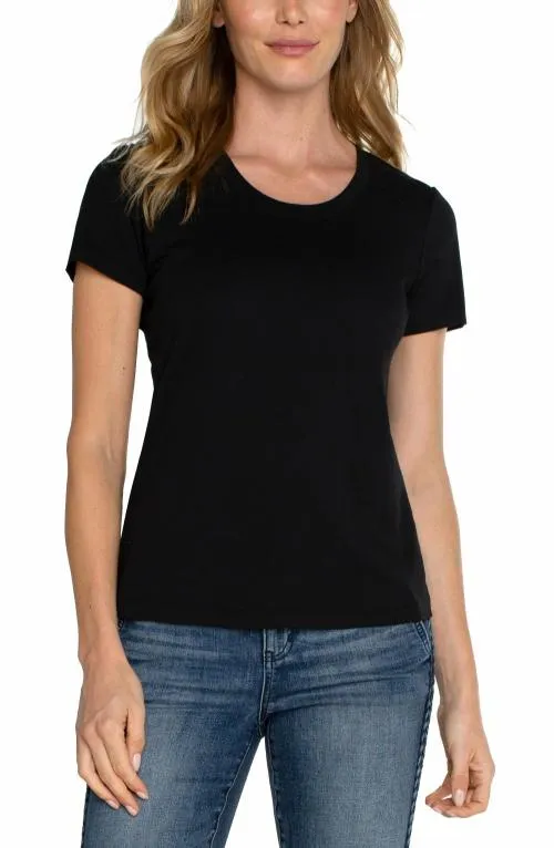 Women Tees Liverpool Los Angeles Scoop Neck Short Sleeve Tee Black