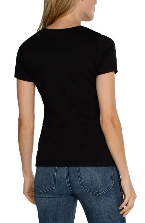 Women Tees Liverpool Los Angeles Scoop Neck Short Sleeve Tee Black