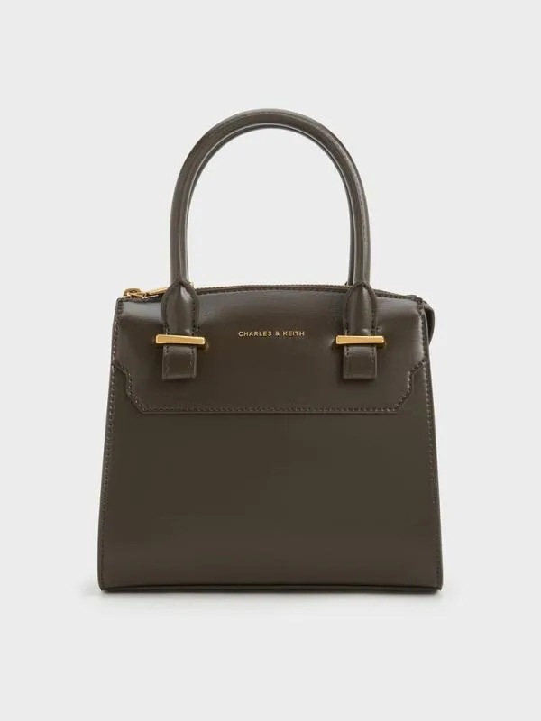 Women Temmie Structured Tote Bag 8211 Dark Moss CHARLES and KEITH Top Handle Bags Women Temmie Structured Tote Bag 8211 Dark Moss CHARLES and KEITH Top Handle Bags