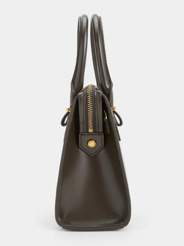 Women Temmie Structured Tote Bag 8211 Dark Moss CHARLES and KEITH Top Handle Bags
