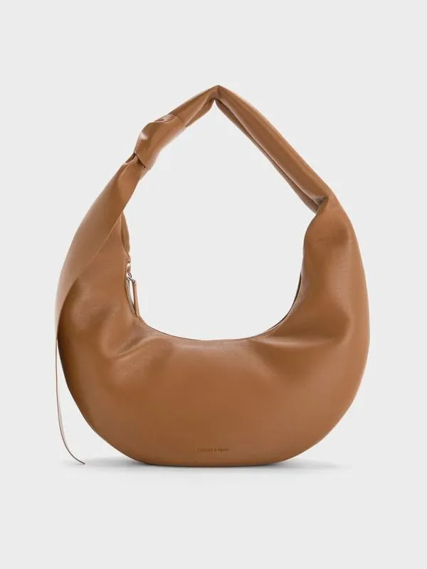 Women Toni Knotted Curved Hobo Bag 8211 Chocolate CHARLES and KEITH Slouchy Bags Women Toni Knotted Curved Hobo Bag 8211 Chocolate CHARLES and KEITH Slouchy Bags