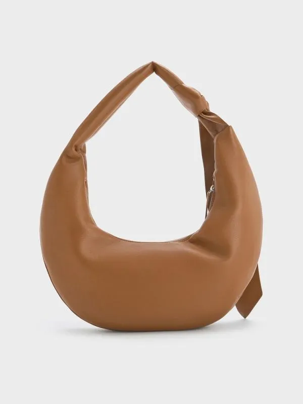 Women Toni Knotted Curved Hobo Bag 8211 Chocolate CHARLES and KEITH Slouchy Bags Women Toni Knotted Curved Hobo Bag 8211 Chocolate CHARLES and KEITH Slouchy Bags