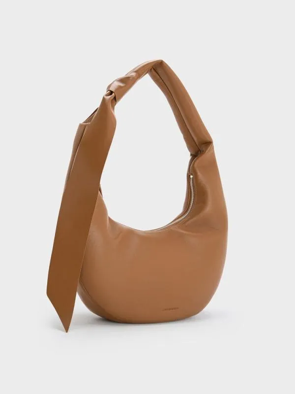Women Toni Knotted Curved Hobo Bag 8211 Chocolate CHARLES and KEITH Slouchy Bags Women Toni Knotted Curved Hobo Bag 8211 Chocolate CHARLES and KEITH Slouchy Bags
