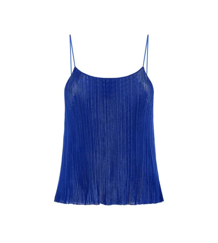 Women Tops Tom Ford Shiny Viscose Rib Tank Top Cobalt