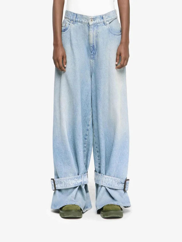 Women Trousers and Shorts JW Anderson BUCKLED CUFF DENIM JEANS Light Blue Women Trousers and Shorts JW Anderson BUCKLED CUFF DENIM JEANS Light Blue