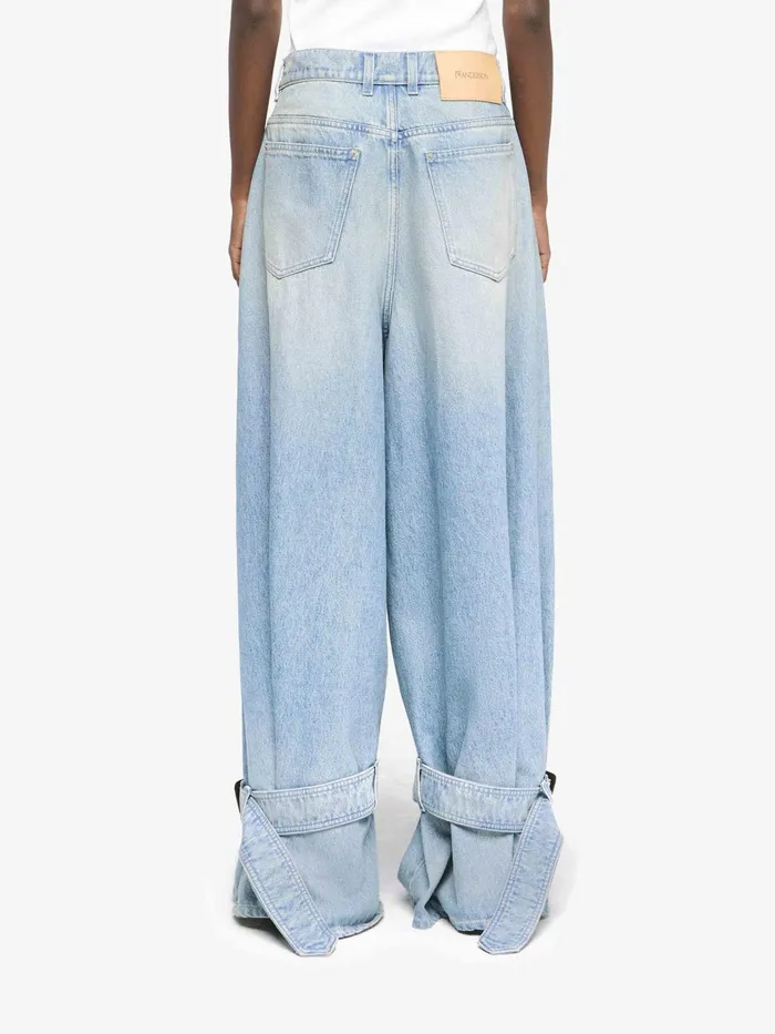 Women Trousers and Shorts JW Anderson BUCKLED CUFF DENIM JEANS Light Blue Women Trousers and Shorts JW Anderson BUCKLED CUFF DENIM JEANS Light Blue