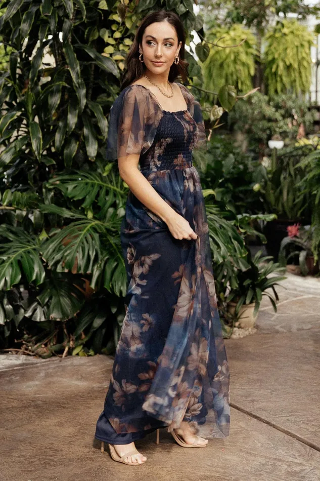 Women Tulle Styles Baltic Born Cassandra Tulle Maxi Dress Dark Blue Floral Women Tulle Styles Baltic Born Cassandra Tulle Maxi Dress Dark Blue Floral
