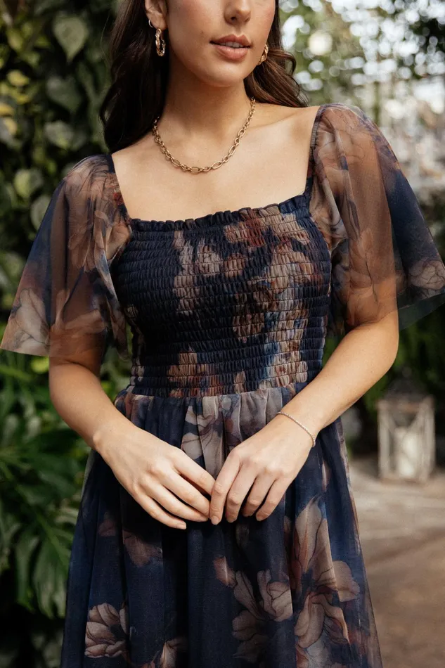 Women Tulle Styles Baltic Born Cassandra Tulle Maxi Dress Dark Blue Floral Women Tulle Styles Baltic Born Cassandra Tulle Maxi Dress Dark Blue Floral