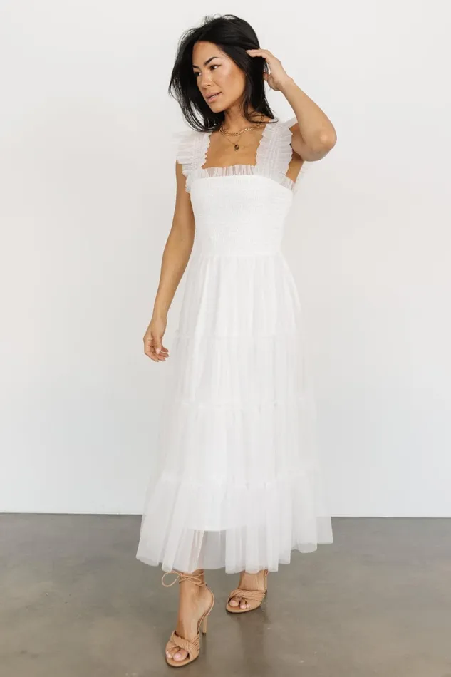 Women Tulle Styles Baltic Born Emma Smocked Tulle Dress Off White