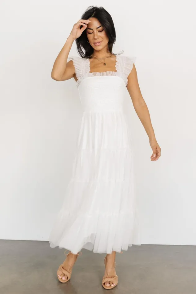 Women Tulle Styles Baltic Born Emma Smocked Tulle Dress Off White