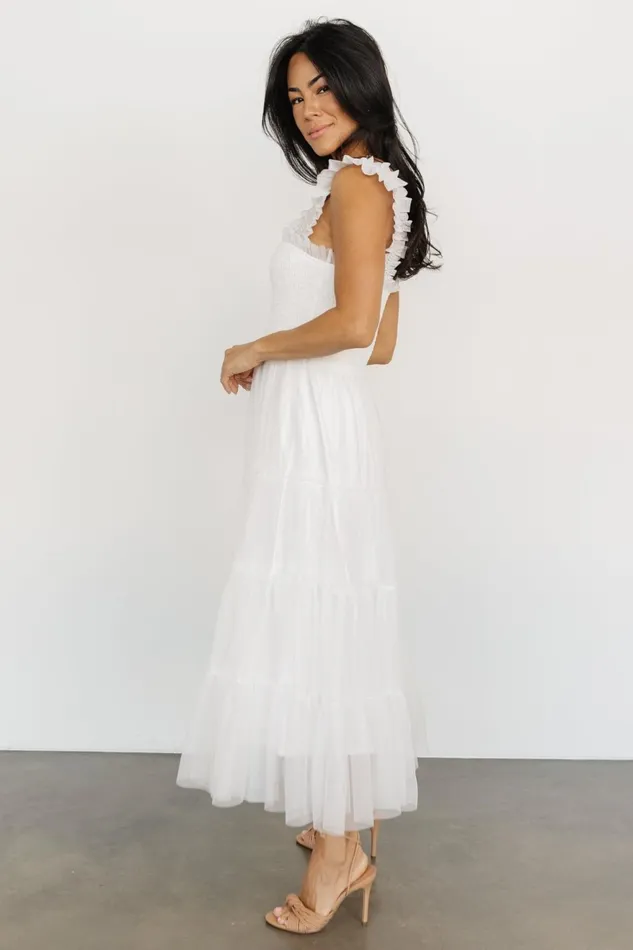 Women Tulle Styles Baltic Born Emma Smocked Tulle Dress Off White