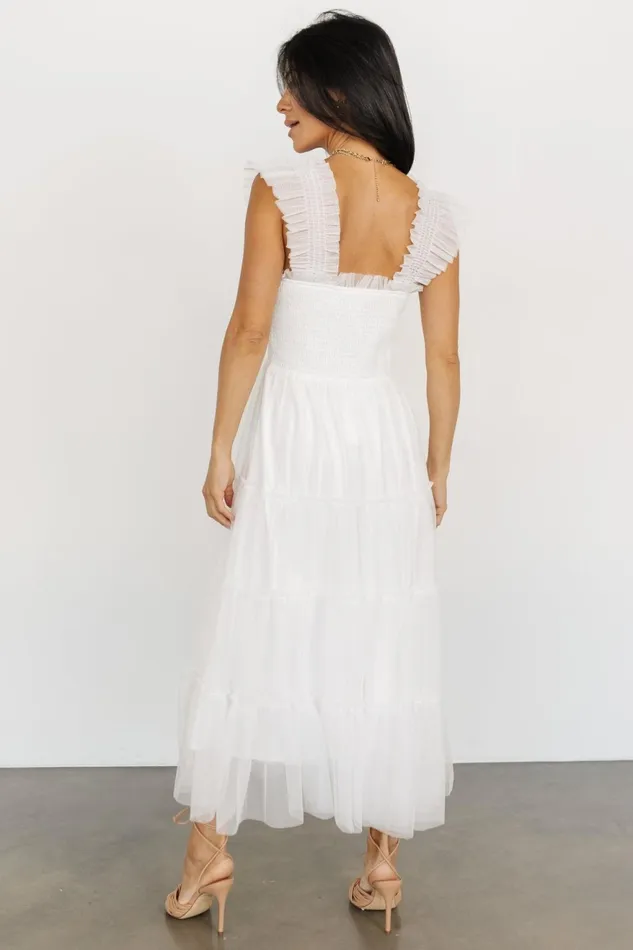 Women Tulle Styles Baltic Born Emma Smocked Tulle Dress Off White