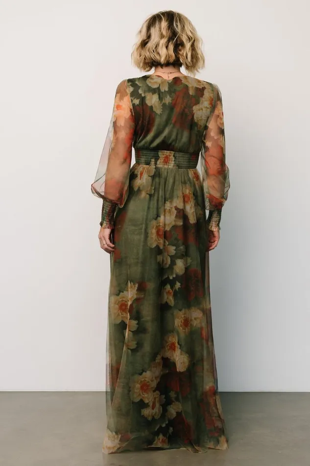 Women Tulle Styles Baltic Born Layla Tulle Maxi Dress Olive Rust