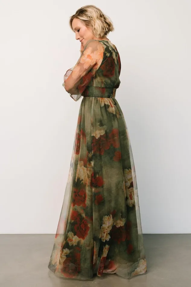 Women Tulle Styles Baltic Born Layla Tulle Maxi Dress Olive Rust