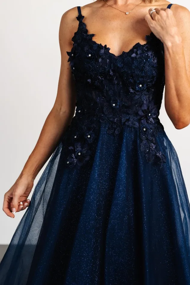 Women Tulle Styles Baltic Born Noelle Shimmer Midi Dress Midnight Blue Women Tulle Styles Baltic Born Noelle Shimmer Midi Dress Midnight Blue