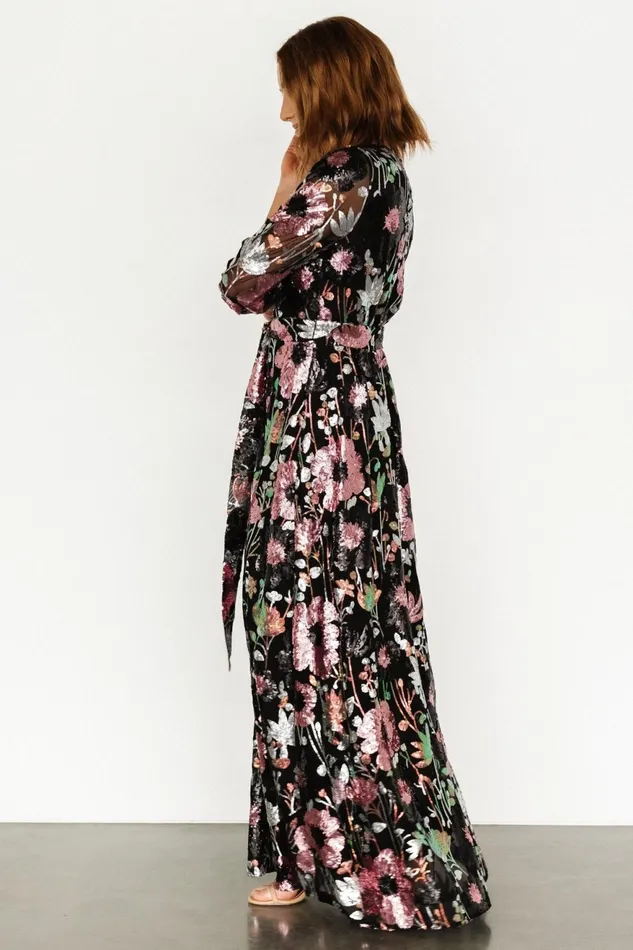 Women Wedding Guest Baltic Born Destiny Sequin Maxi Dress Black Multi Women Wedding Guest Baltic Born Destiny Sequin Maxi Dress Black Multi