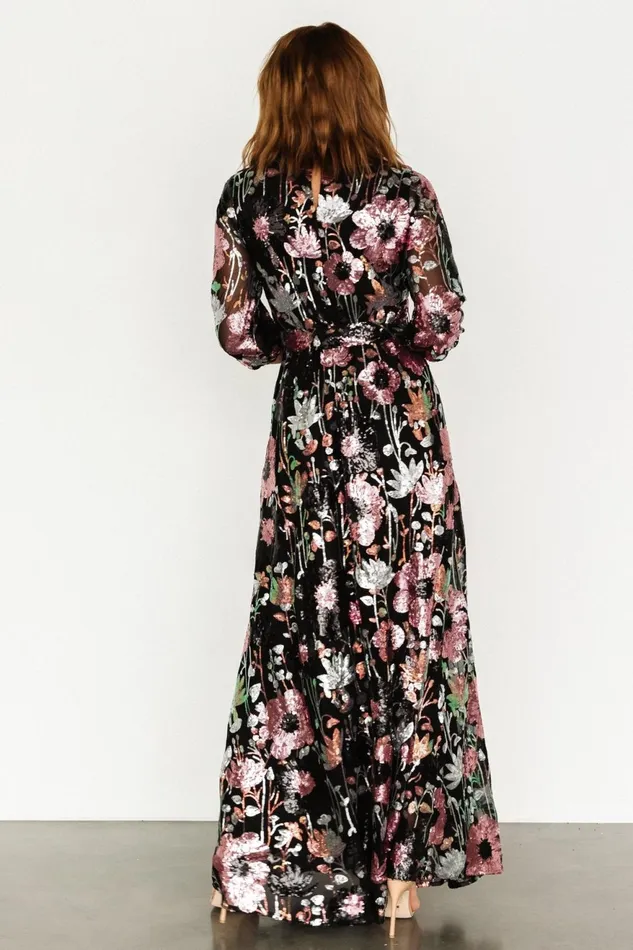 Women Wedding Guest Baltic Born Destiny Sequin Maxi Dress Black Multi Women Wedding Guest Baltic Born Destiny Sequin Maxi Dress Black Multi