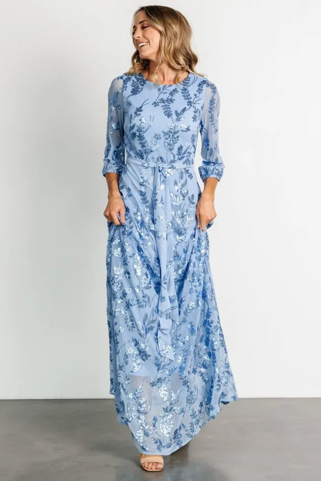 Women Wedding Guest Baltic Born Destiny Sequin Maxi Dress Blue Women Wedding Guest Baltic Born Destiny Sequin Maxi Dress Blue