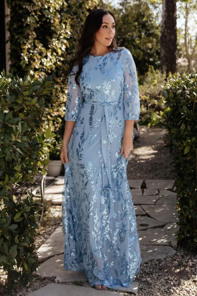 Women Wedding Guest Baltic Born Destiny Sequin Maxi Dress Blue Women Wedding Guest Baltic Born Destiny Sequin Maxi Dress Blue