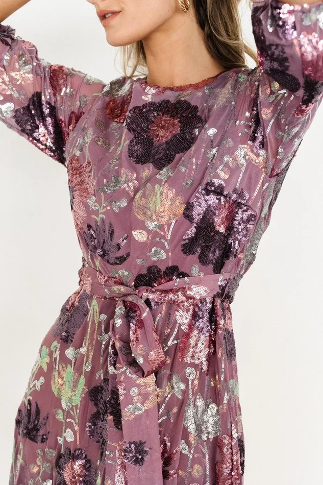 Women Wedding Guest Baltic Born Destiny Sequin Maxi Dress Lilac Floral Women Wedding Guest Baltic Born Destiny Sequin Maxi Dress Lilac Floral