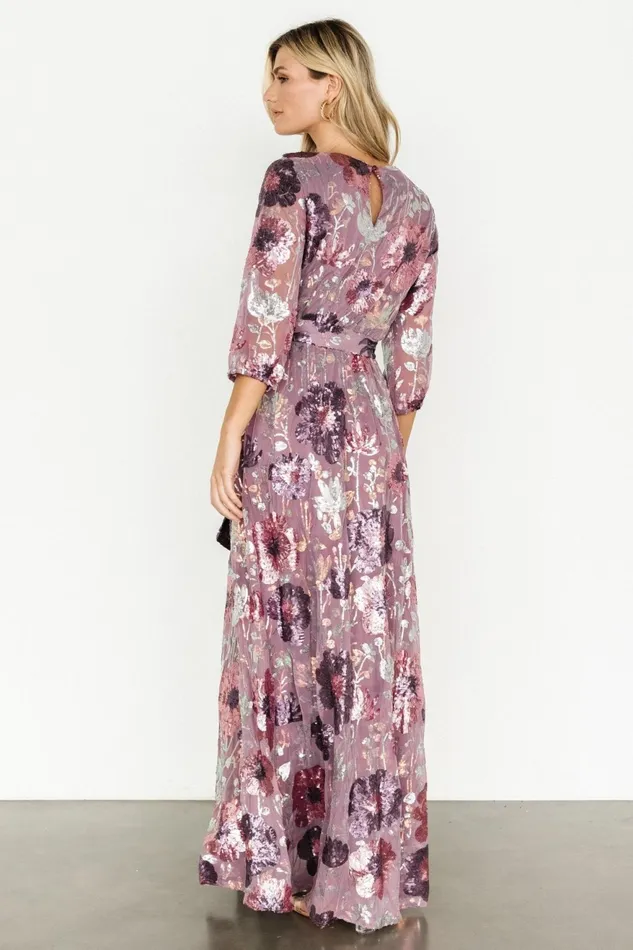 Women Wedding Guest Baltic Born Destiny Sequin Maxi Dress Lilac Floral Women Wedding Guest Baltic Born Destiny Sequin Maxi Dress Lilac Floral