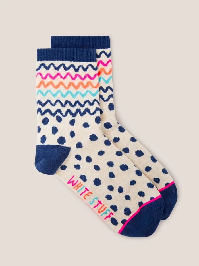 Women White Stuff Accessories Squiggle Ankle Socks