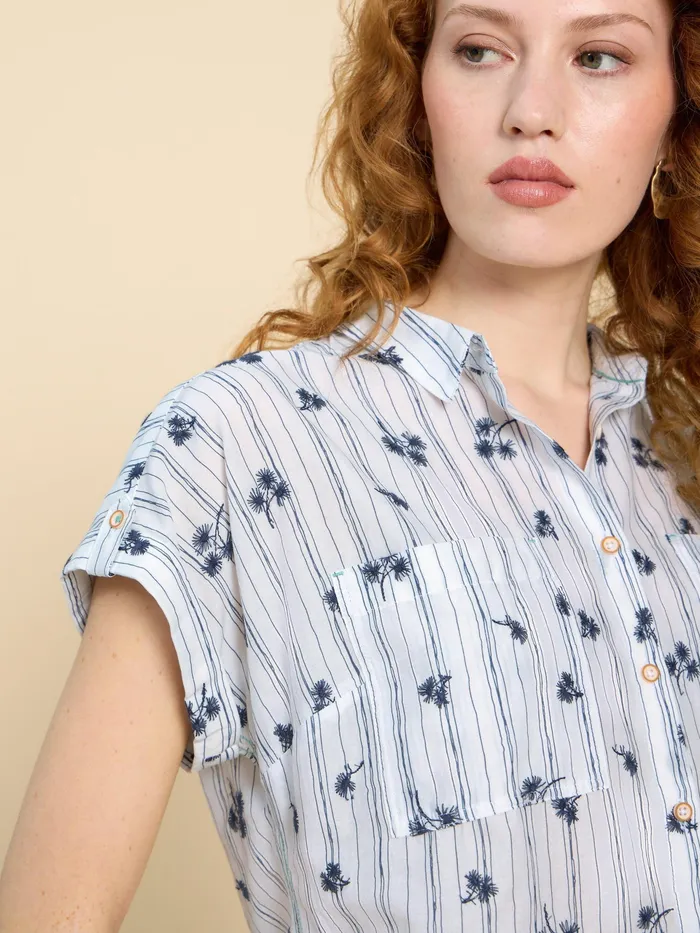 Women White Stuff Clothing Ellie Stripe Embroidered Shirt Women White Stuff Clothing Ellie Stripe Embroidered Shirt