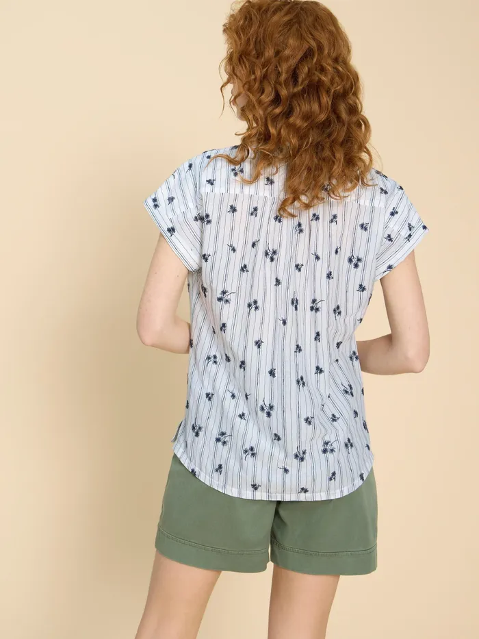Women White Stuff Clothing Ellie Stripe Embroidered Shirt Women White Stuff Clothing Ellie Stripe Embroidered Shirt