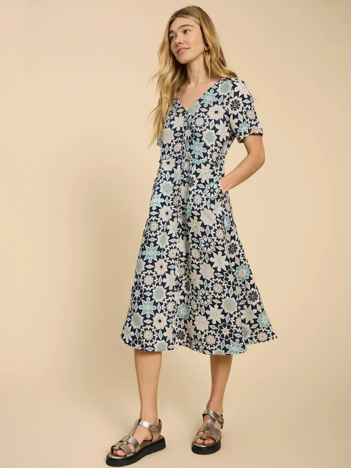 Women White Stuff Clothing Ivy Linen V Neck Midi Dress