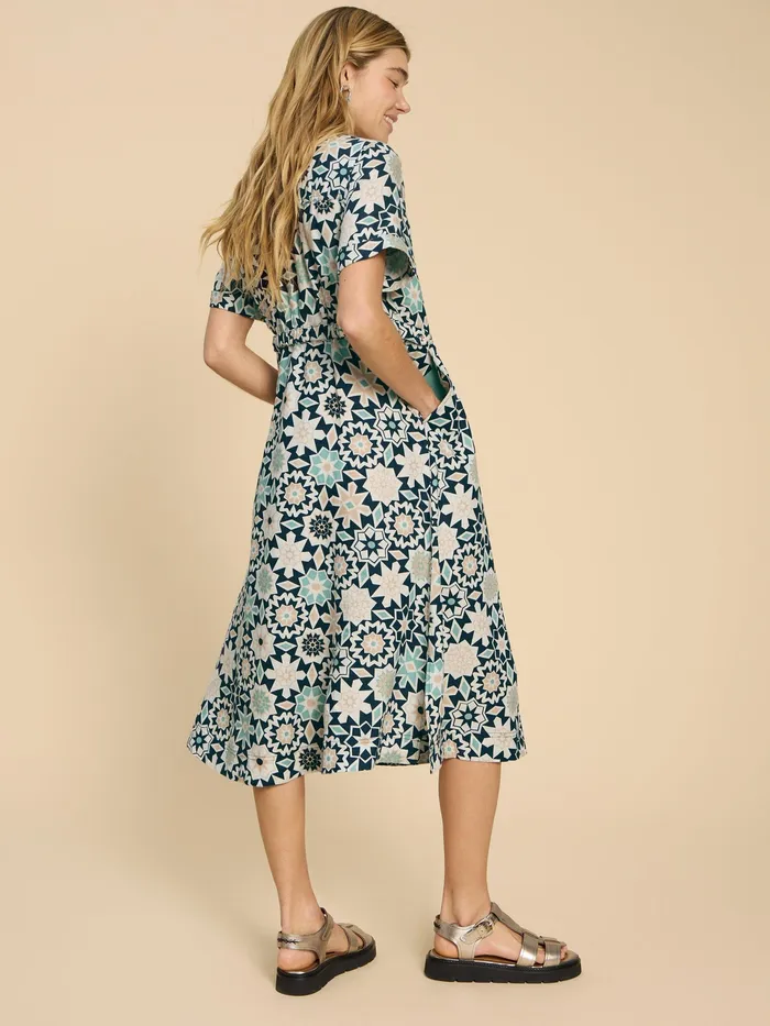 Women White Stuff Clothing Ivy Linen V Neck Midi Dress
