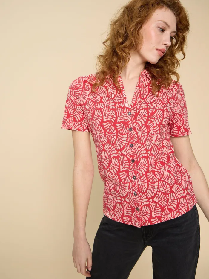 Women White Stuff Clothing PENNY POCKET SHORT SLEEVE SHIRT Women White Stuff Clothing PENNY POCKET SHORT SLEEVE SHIRT