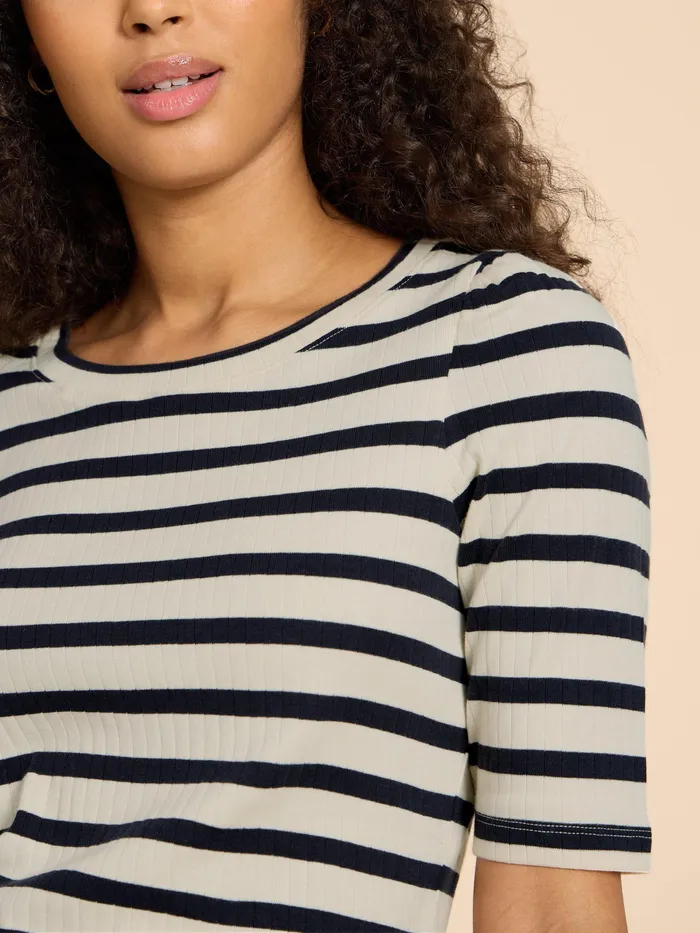 Women White Stuff Clothing STRIPE PUFF SLEEVE Women White Stuff Clothing STRIPE PUFF SLEEVE