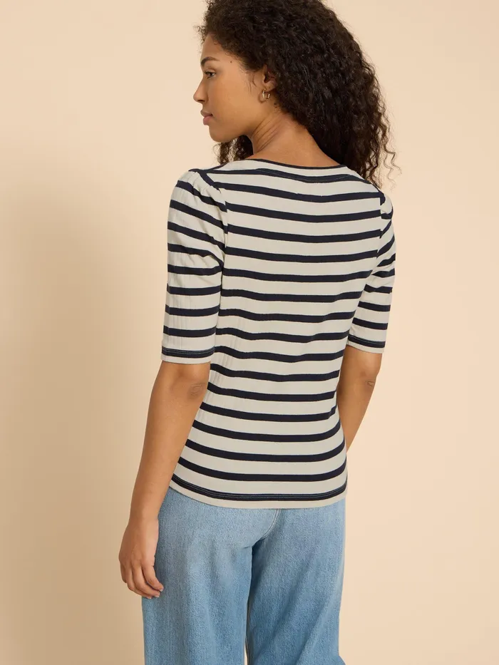 Women White Stuff Clothing STRIPE PUFF SLEEVE Women White Stuff Clothing STRIPE PUFF SLEEVE