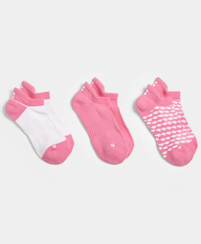 Women Workout Trainer Socks 3 Pack Sparkling Pink Sweaty Betty Underwear