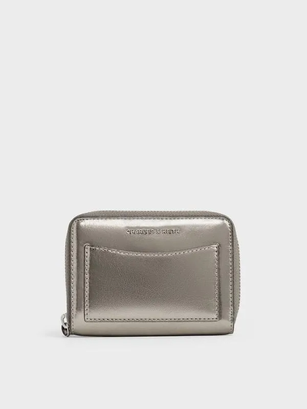 Women Xylia Metallic ZipAround Wallet 8211 Pewter CHARLES and KEITH Small Wallets Women Xylia Metallic ZipAround Wallet 8211 Pewter CHARLES and KEITH Small Wallets