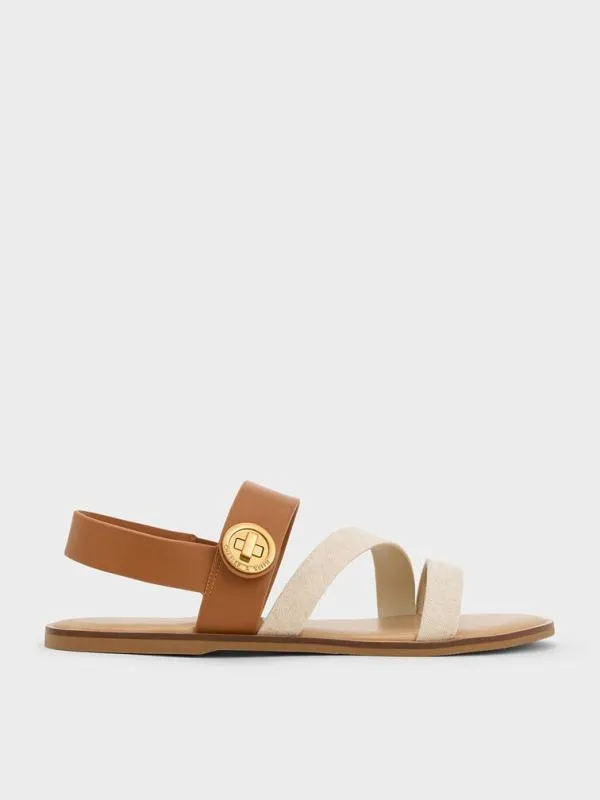 Women Yara Turn Lock Strappy Sandals 8211 Caramel CHARLES and KEITH Sandals