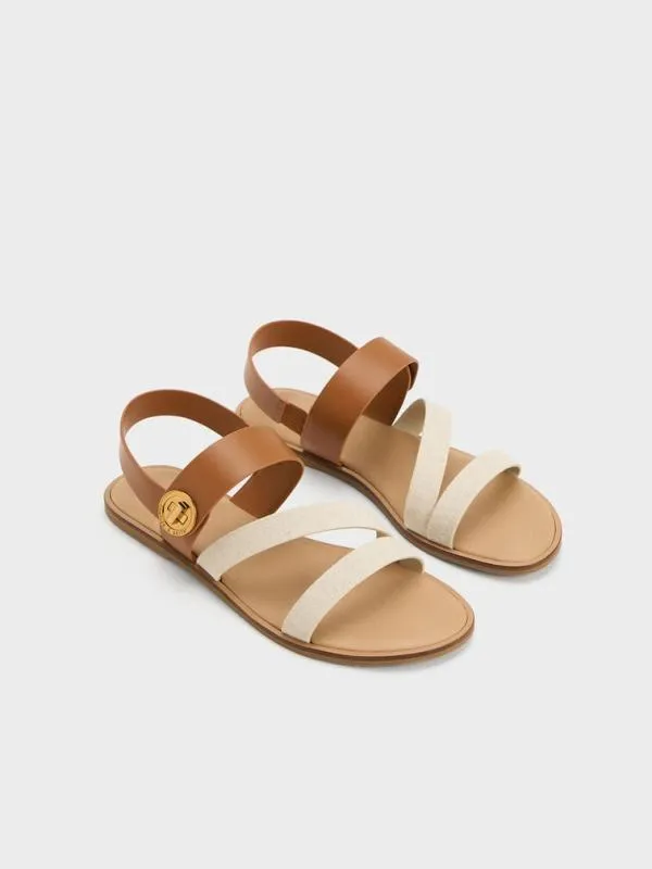 Women Yara Turn Lock Strappy Sandals 8211 Caramel CHARLES and KEITH Sandals