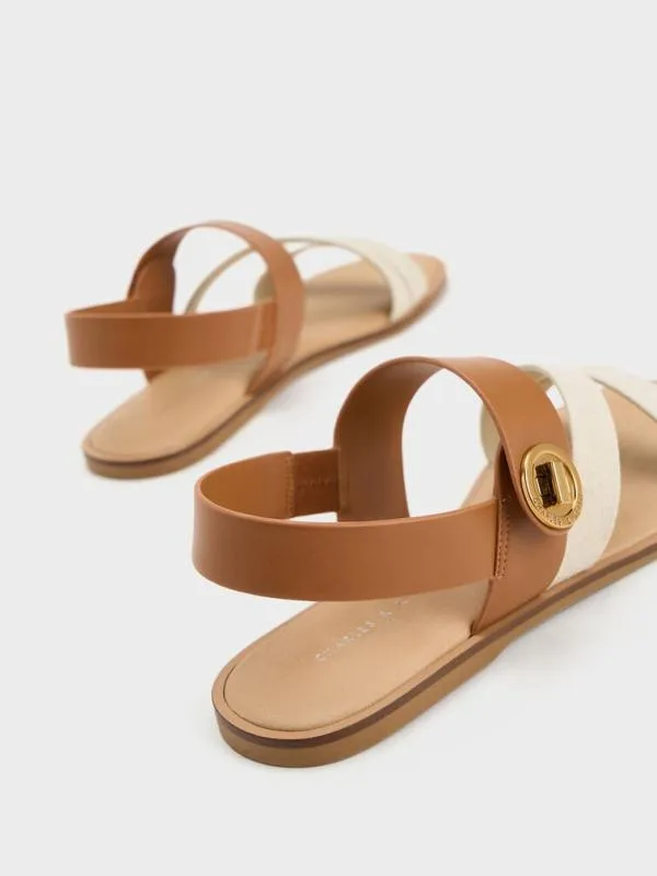 Women Yara Turn Lock Strappy Sandals 8211 Caramel CHARLES and KEITH Sandals
