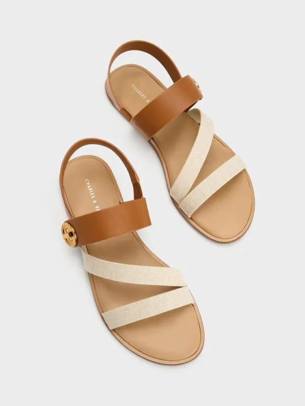 Women Yara Turn Lock Strappy Sandals 8211 Caramel CHARLES and KEITH Sandals