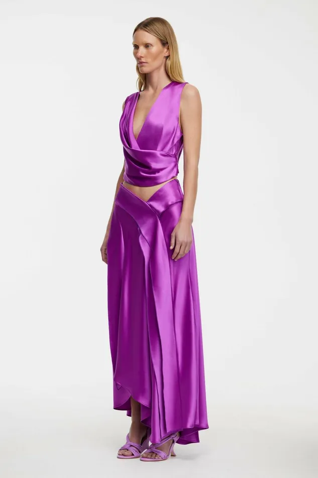 Women YEWDALE MAXI SKIRT Deep Mulberry Acler Skirts