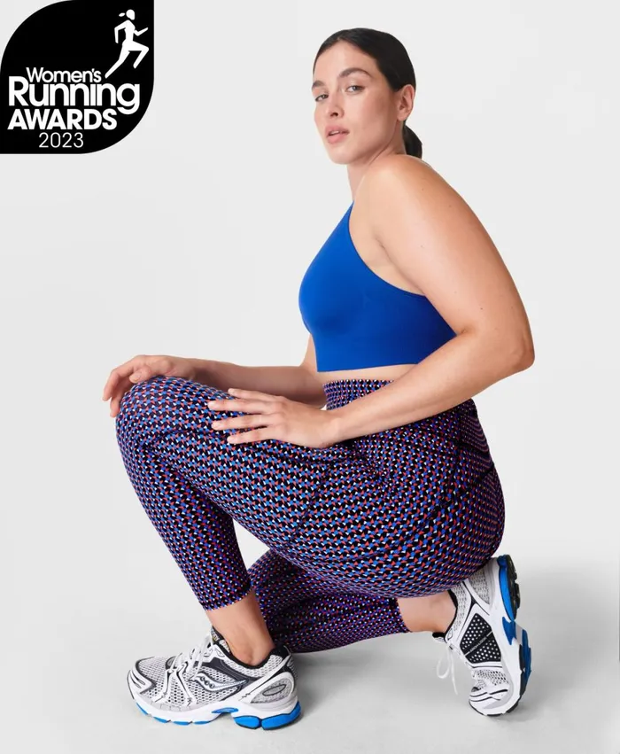Women Zero Gravity 78 Running Leggings Red White And Blue Geo Print Sweaty Betty Pocketed Women Zero Gravity 78 Running Leggings Red White And Blue Geo Print Sweaty Betty Pocketed
