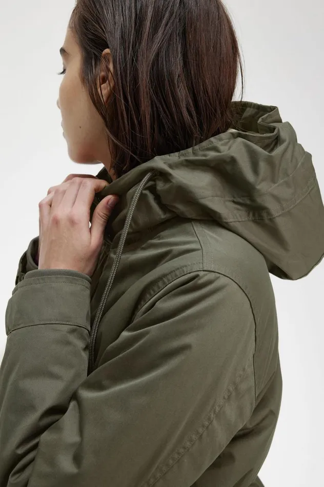 Women ZipIn Liner Parka Field Green Fred Perry Coats and Jackets