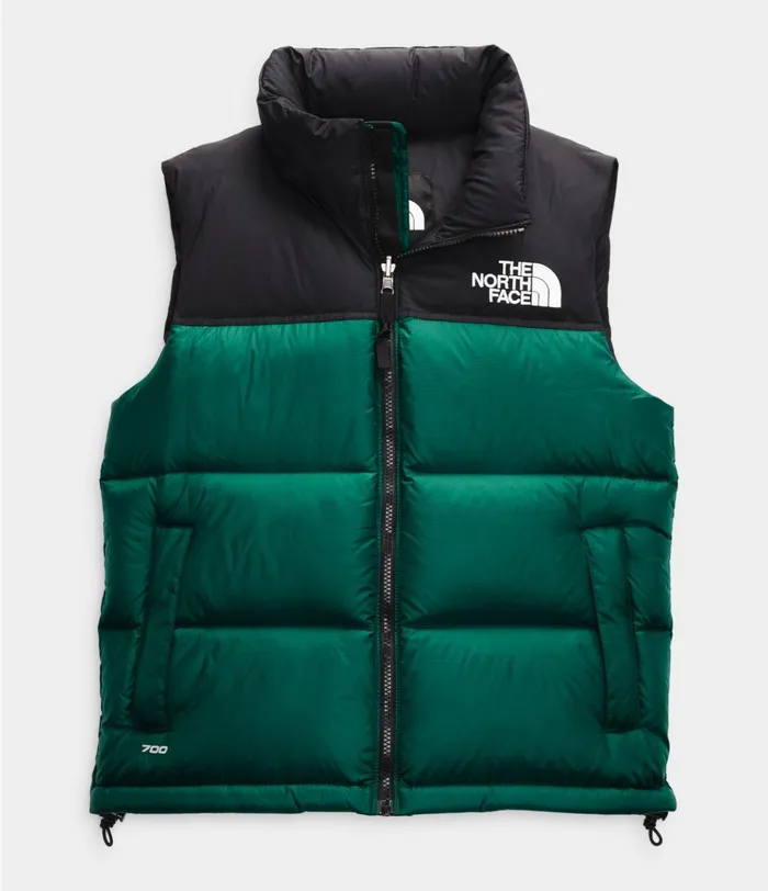 Womens 1996 Retro Nuptse Vest Evergreen The North Face Insulated and Down Jackets