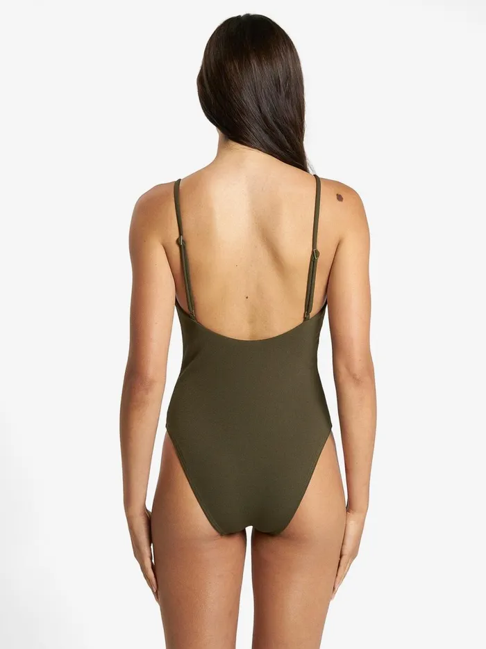 Womens Adira Classic VNeck One Piece Tarmac Thrills Swim