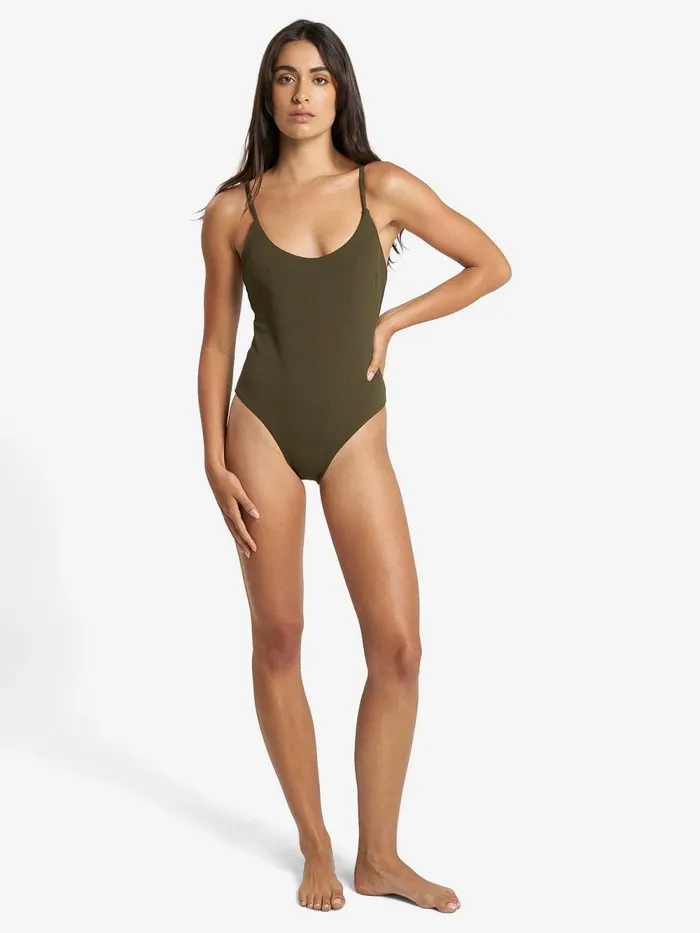 Womens Adira Classic VNeck One Piece Tarmac Thrills Swim