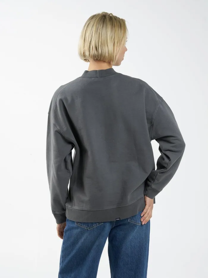 Womens Arts And Industrial Oversize Crew Merch Black Thrills Sweaters and Fleece