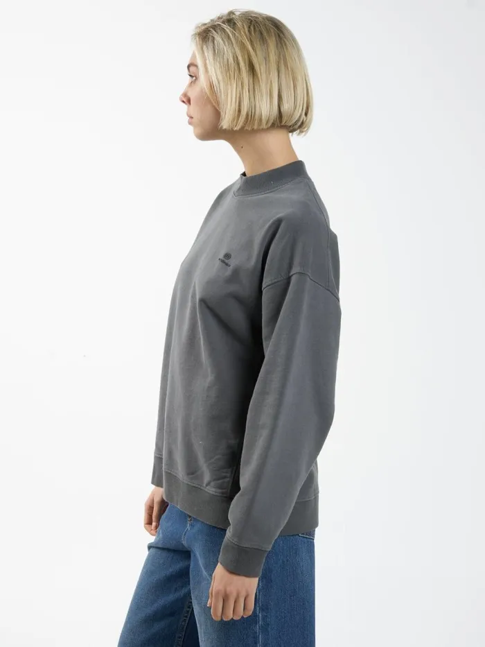Womens Arts And Industrial Oversize Crew Merch Black Thrills Sweaters and Fleece