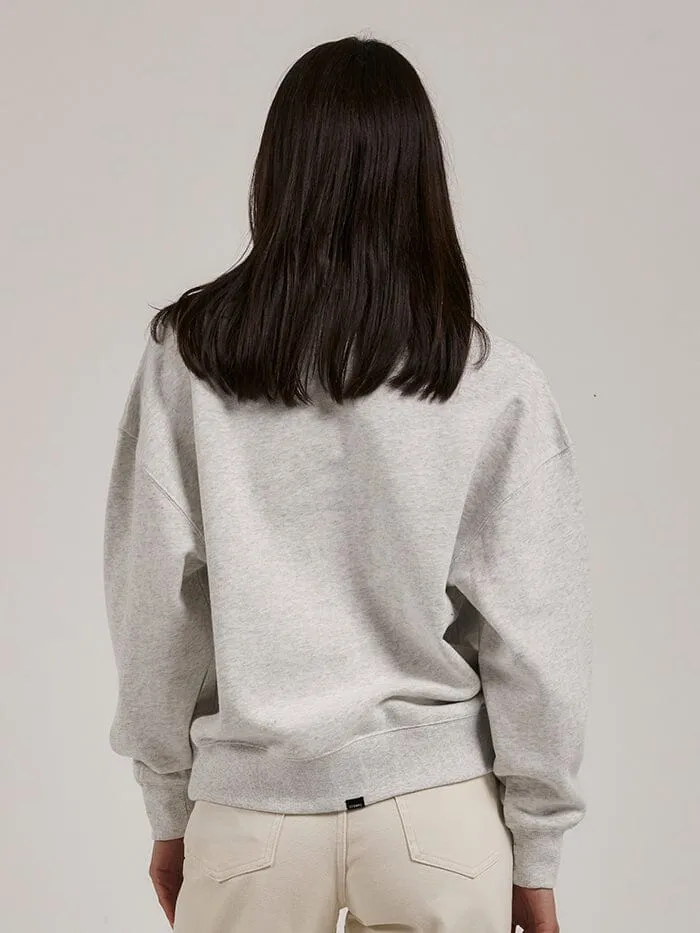 Womens Bad Habits Club Slouch Fleece Polo White Marle Thrills Sweaters and Fleece