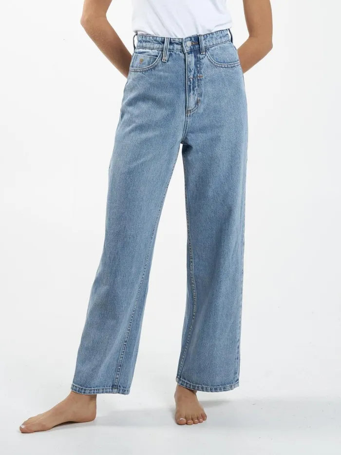 Womens Billie Jean Vintage Timeworn Blue Thrills High Waisted Jeans