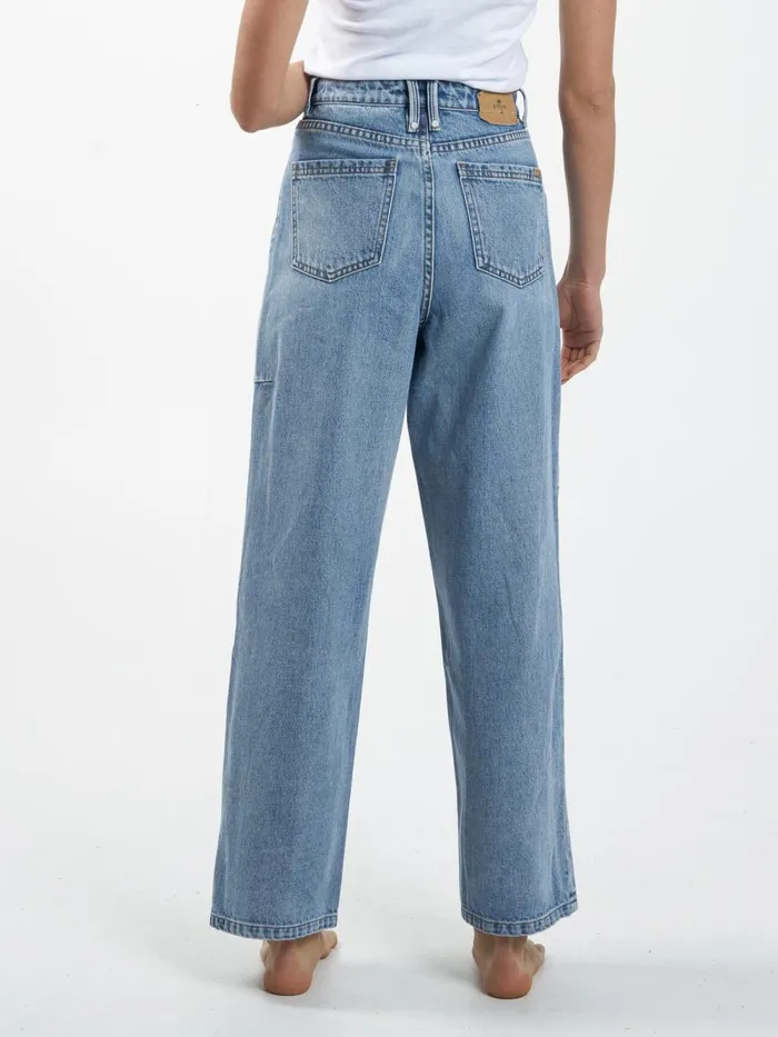 Womens Billie Jean Vintage Timeworn Blue Thrills High Waisted Jeans